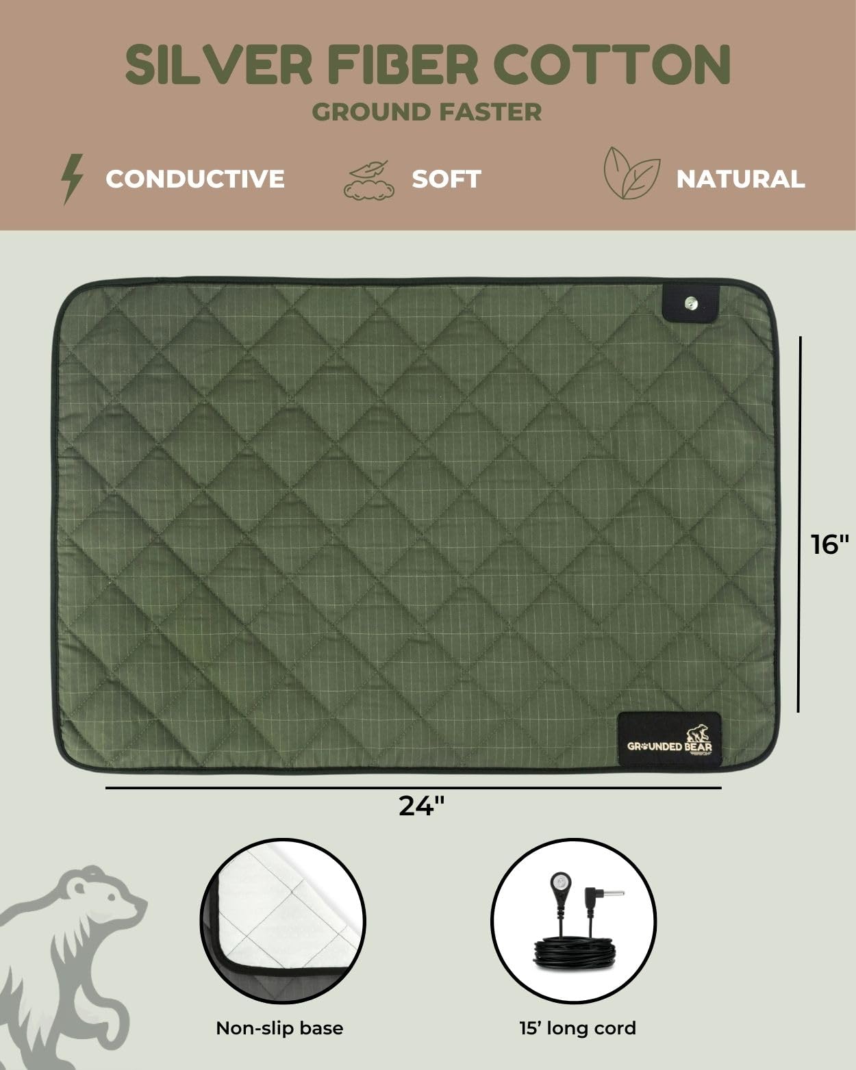 Grounded Bear tapis enroulable et non glissant.