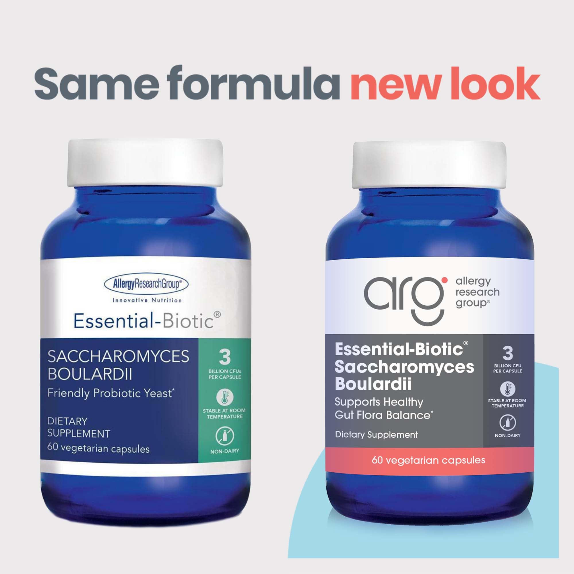 Allergy Research Group Saccharomyces boulardii 450 mg – Capsules, établissement des bactéries amies.