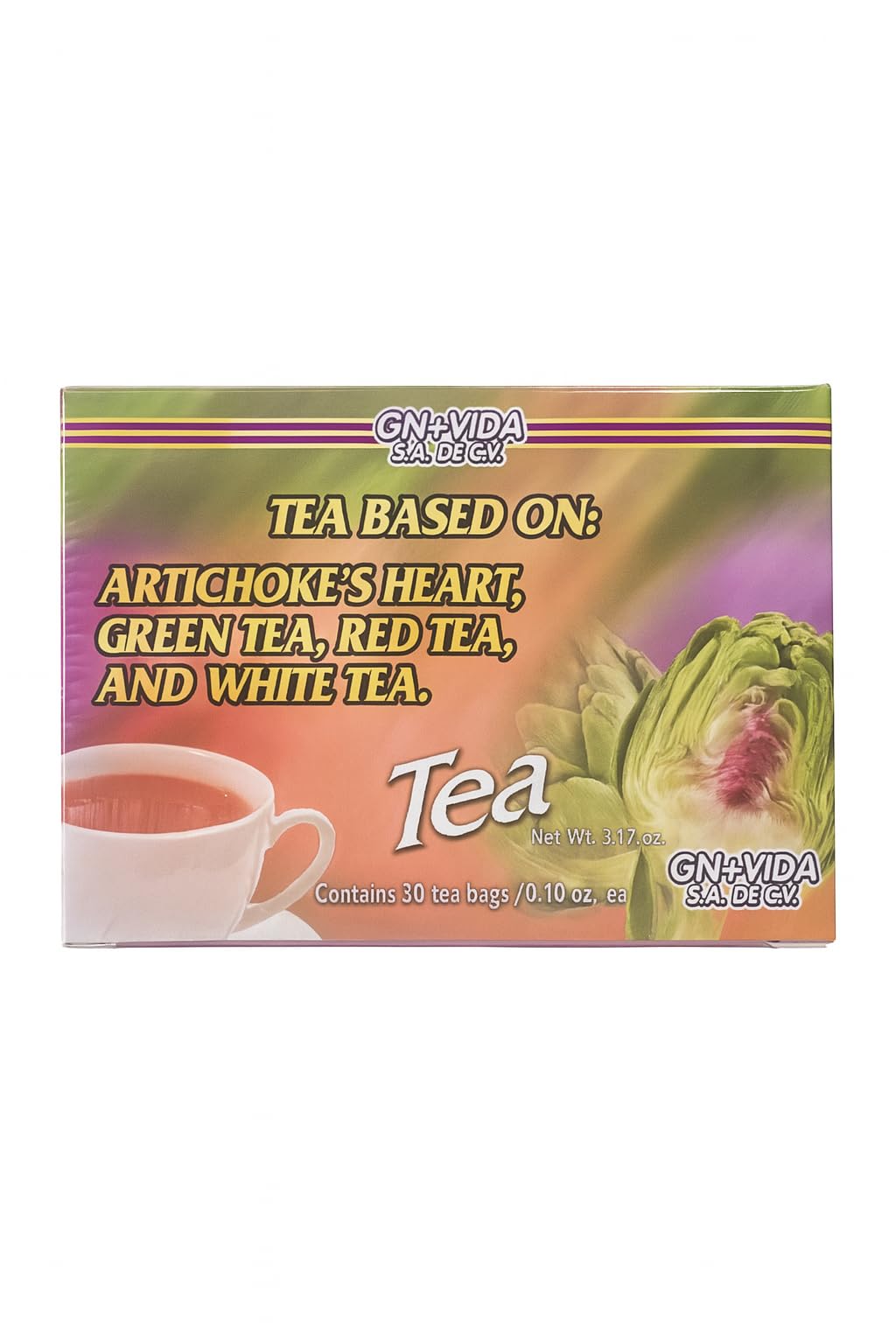 Groupe Nutrivida Artichaut Thé, boîte de 30 sachets prête pour infusion quotidienne.