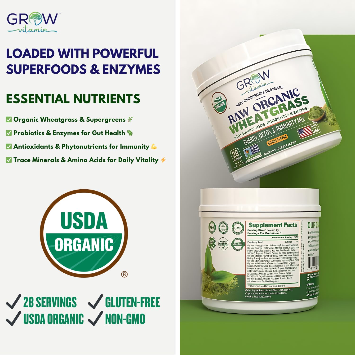 grow vitamin wheatgrass-doseur – dosage précis pour smoothies quotidiens.