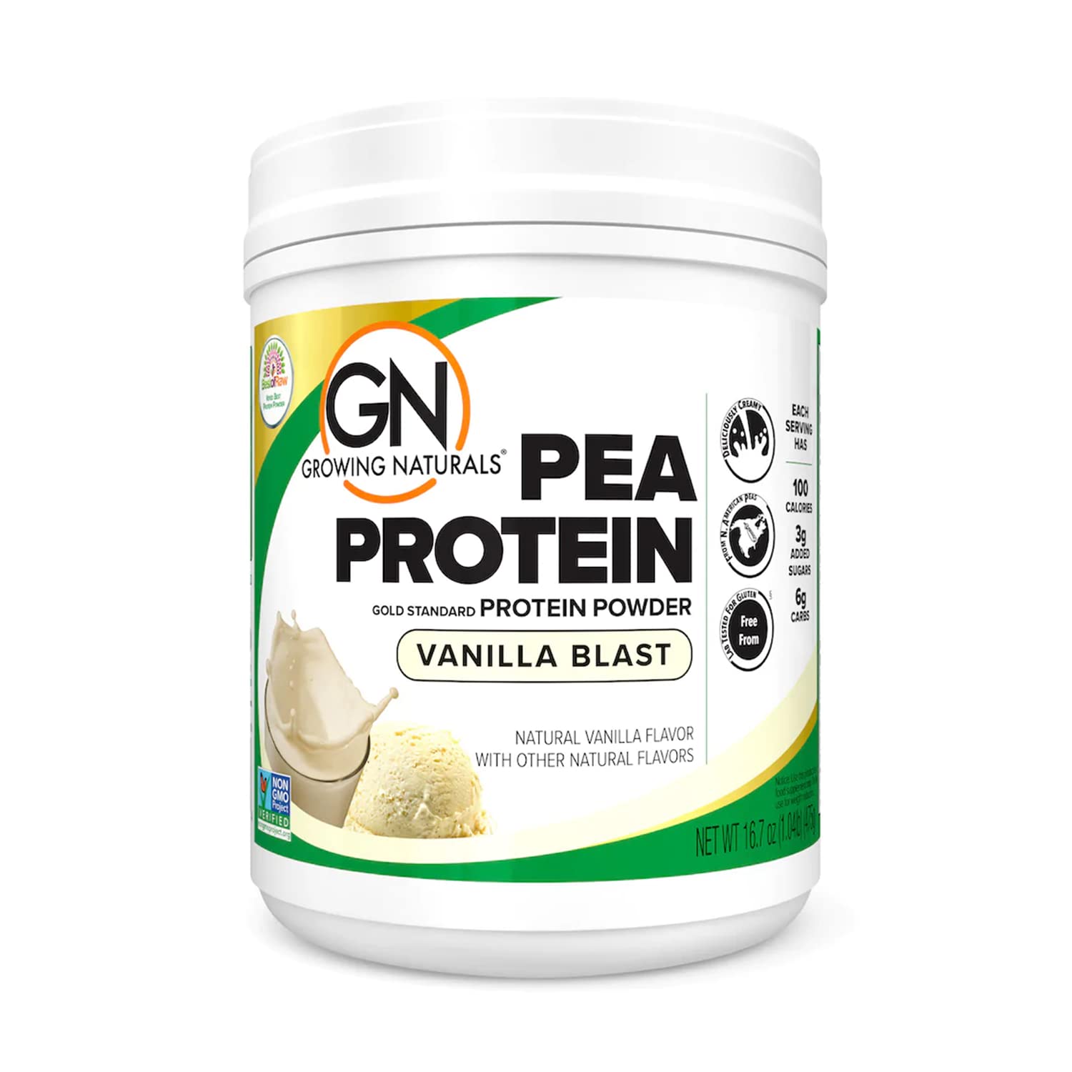 Growing Naturals Poudre Proteine Pois Cru, ideale pour shakes proteines apres entrainement