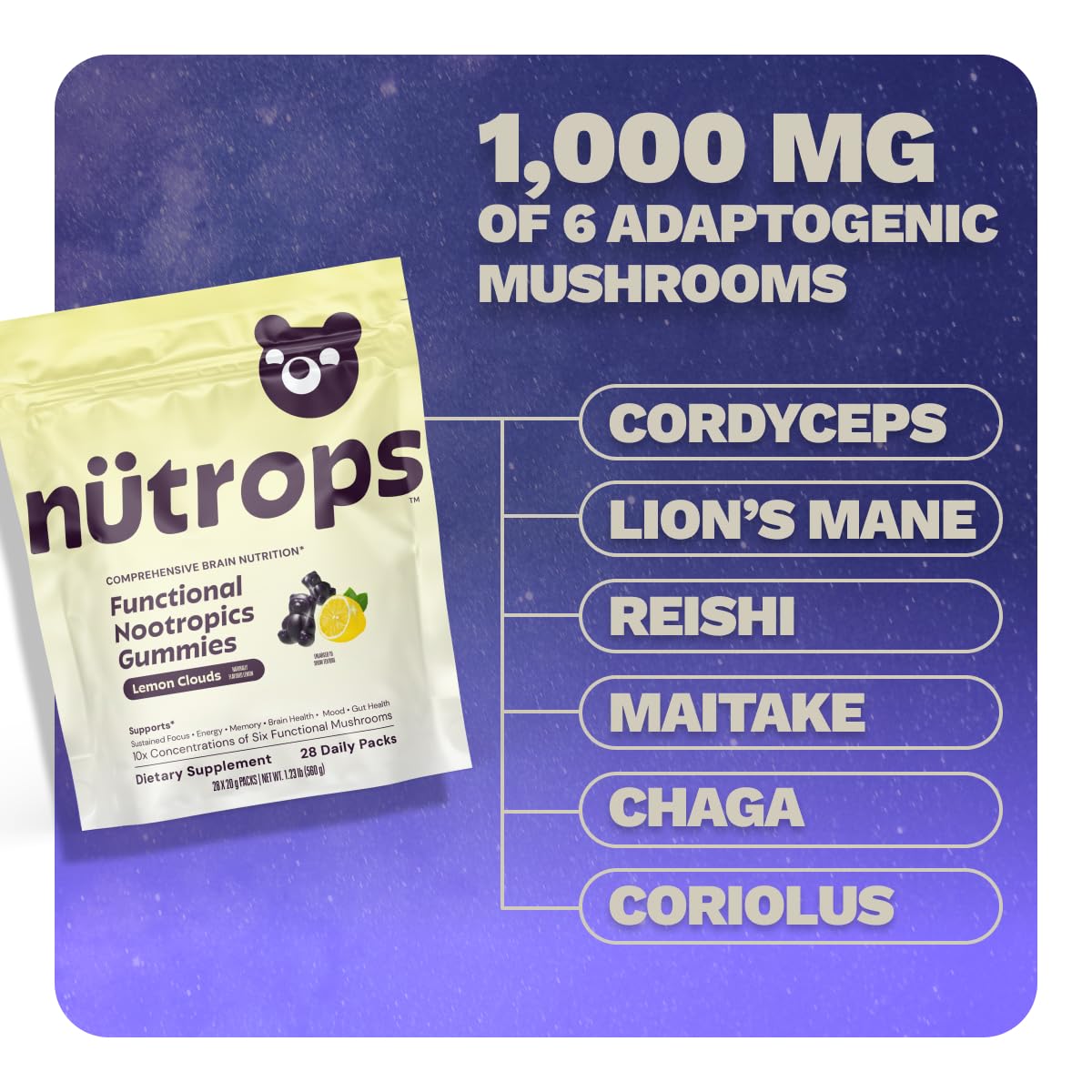 Gommes Nutrops emballage voyage, faciles à emporter en déplacement.