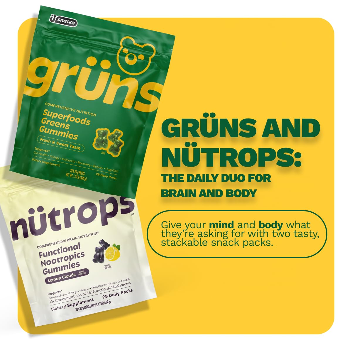 Gommes Nutrops utilisation quotidienne, parfaite pour une routine pratique.