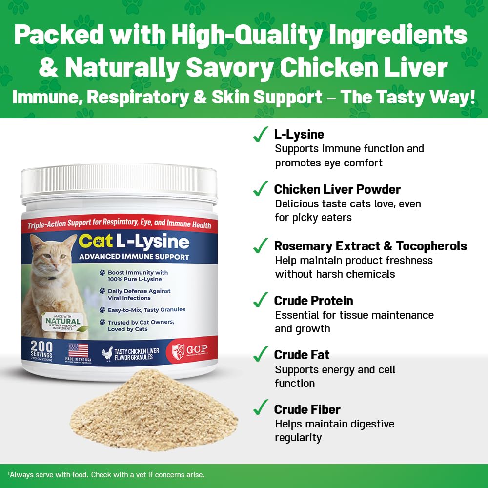 Guardian's Choice Lysine pour chats – pelage doux et brillant grâce à la poudre.