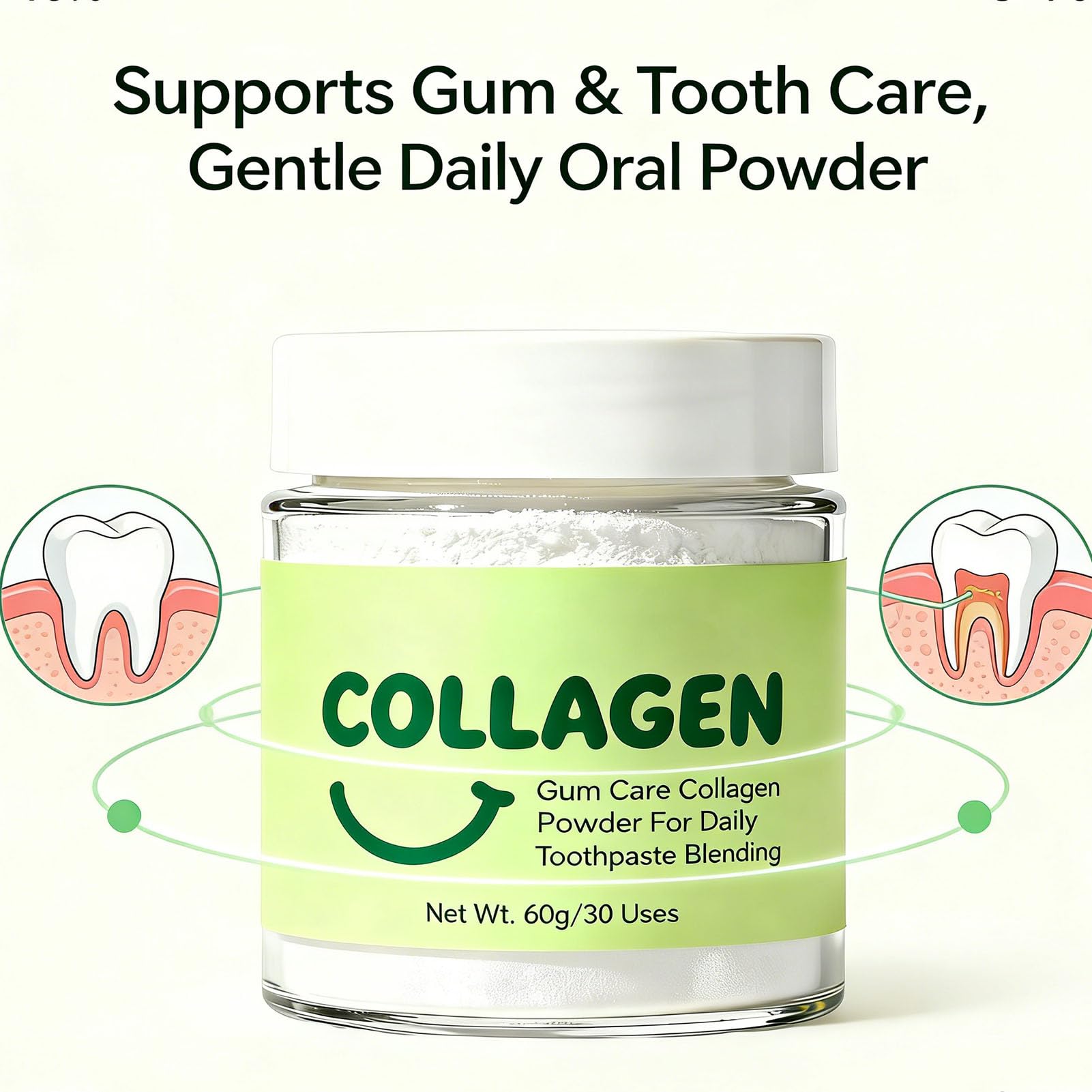 Guliqi Poudre collagene gencives brillance douce – brossage