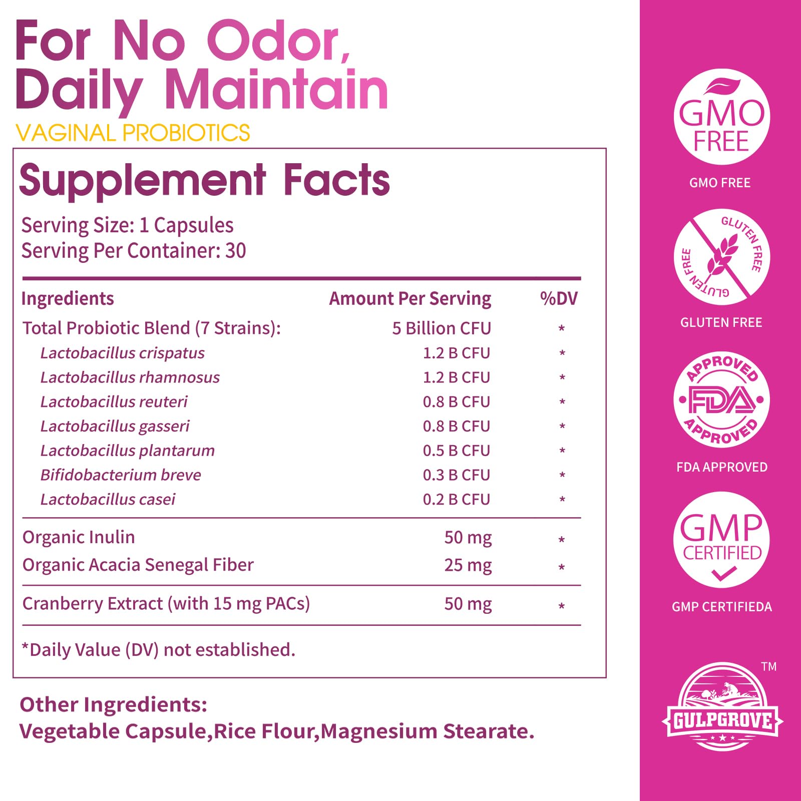 Fibre prébiotique GulpGrove renforçant soutien digestif et axe intestin-vagin.