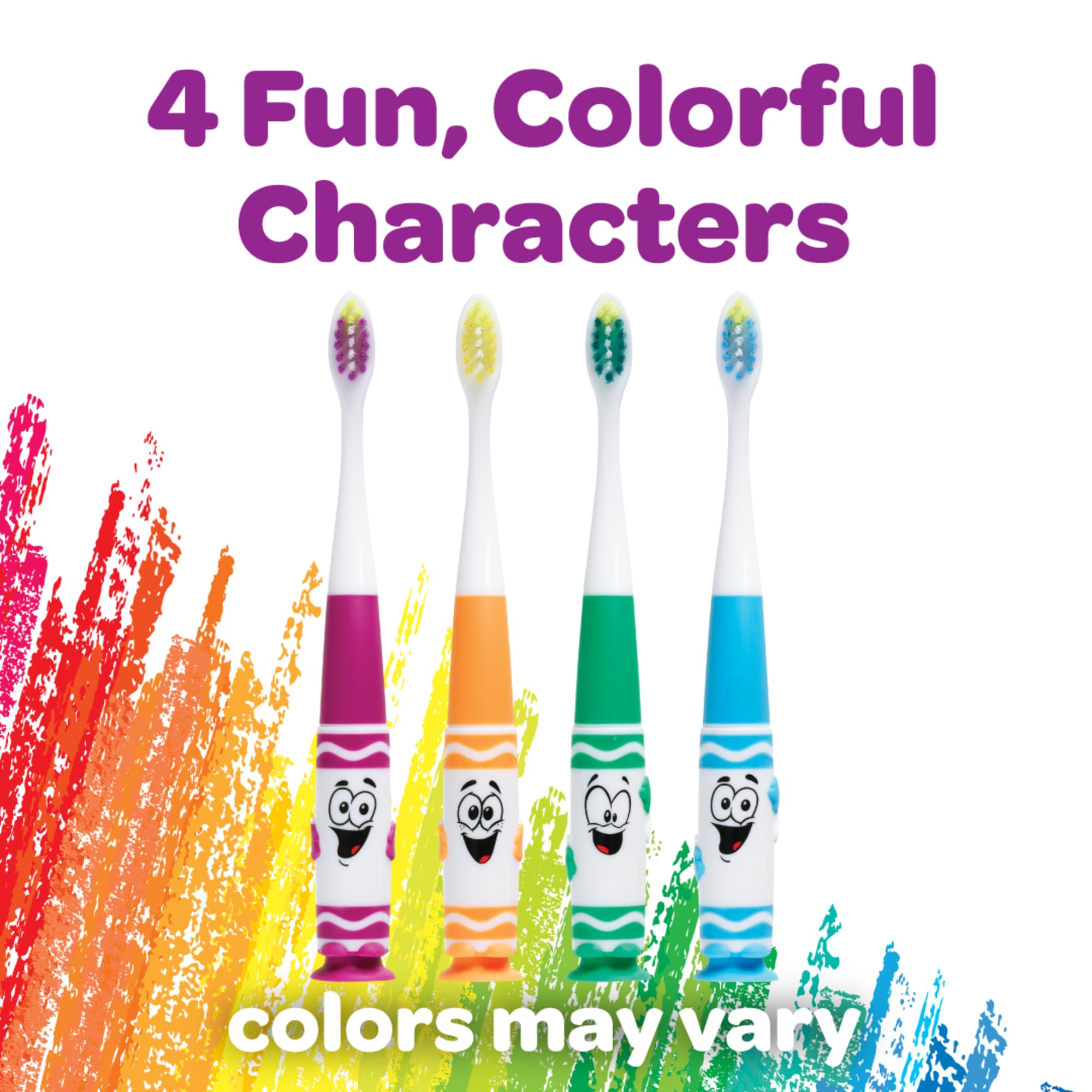 GUM Crayola Pip-Squeaks : base ventouse pratique pour un rangement propre.