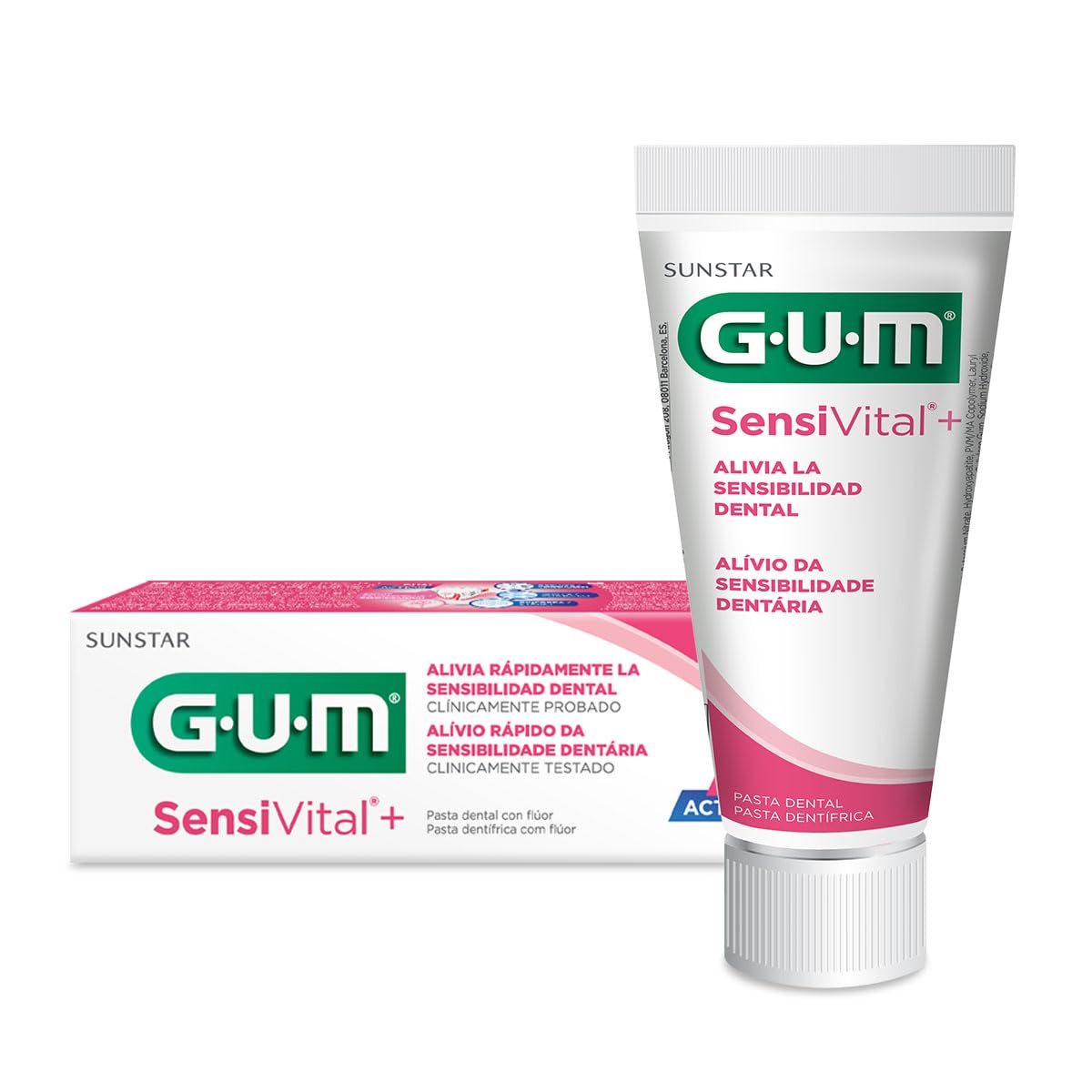 GUM Sensi Vital+ sur la brosse à dents pour un brossage ciblé