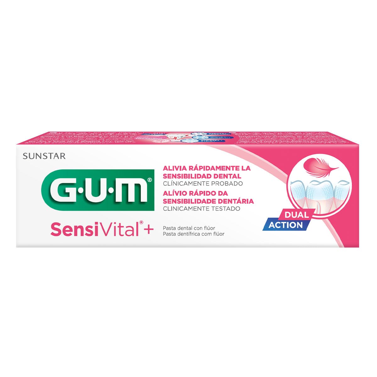 GUM Sensi Vital+ dentifrice fluoré, tube, idéal pour les repas froids