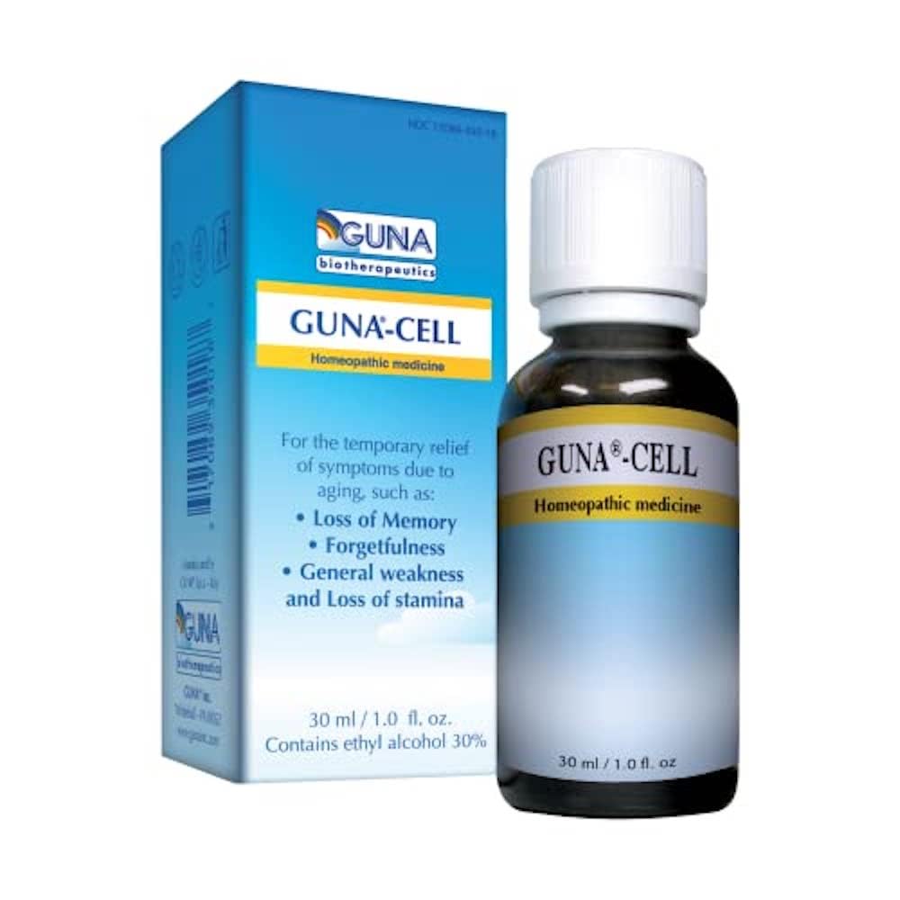 Guna Cell gouttes et bouteille, administration facile dans l'eau.