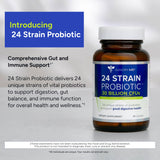 Gundry MD 24 Strain Probiotic — etiquette claire facilitant l'utilisation quotidienne.