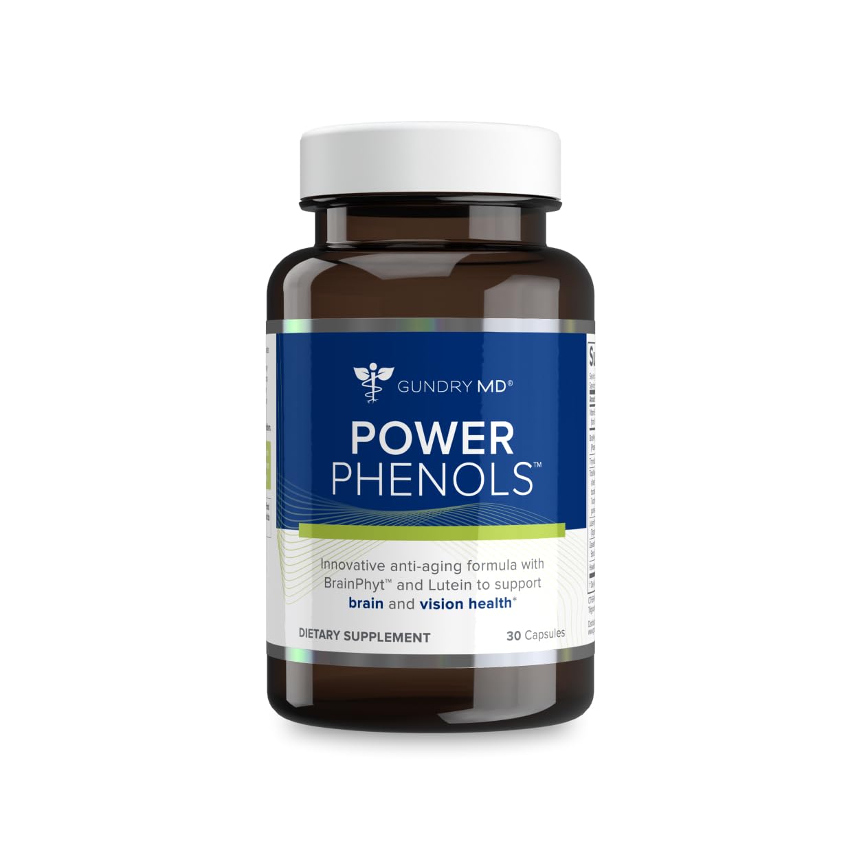 Gundry MD Power Phenols — bouteille de capsules, soutien potentiel à la concentration