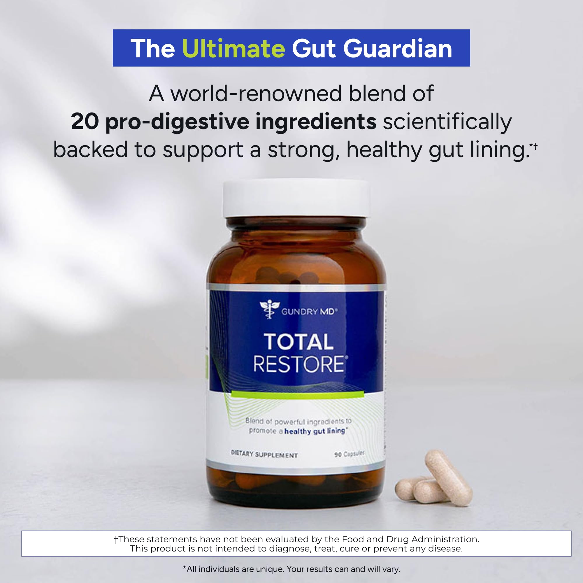 Gundry MD Total Restore — capsules, utilisation quotidienne et confort digestif.
