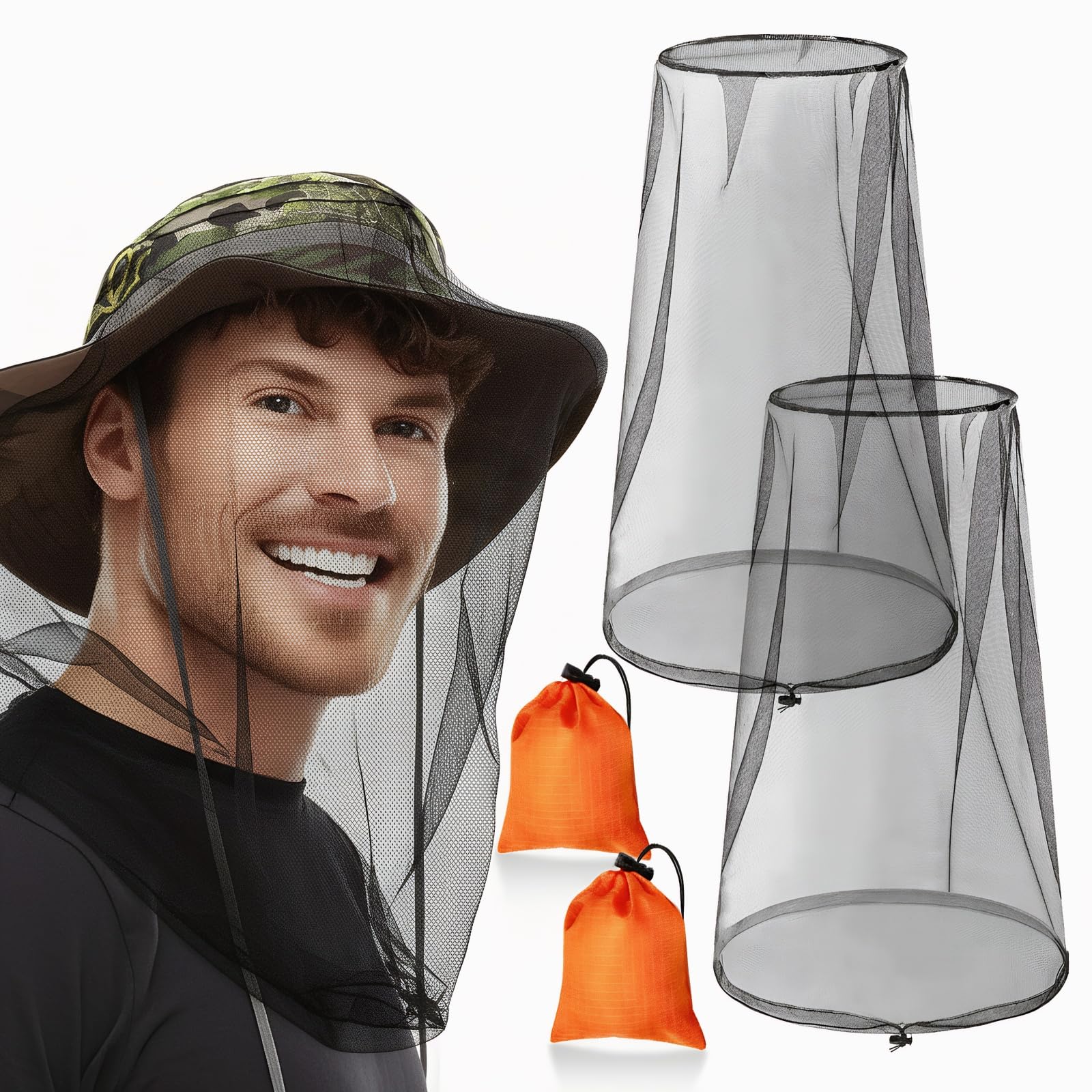 GuoluvSoo filet moustiques tete chapeau : protection efficace lors des activités en extérieur.