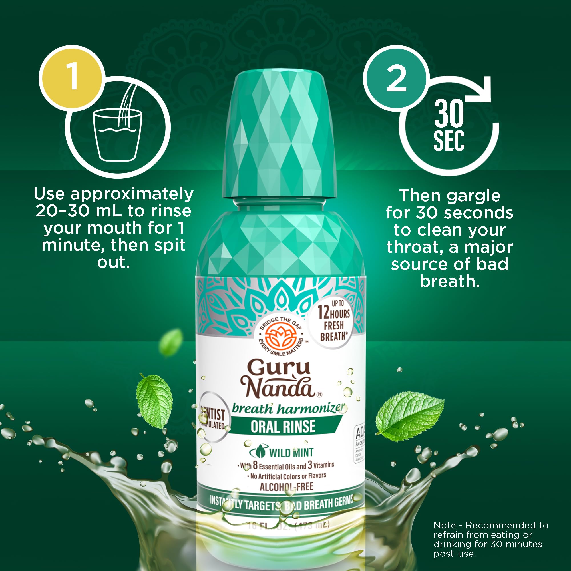 GuruNanda bain de bouche ADA approuvé: confiance avec les professionnels