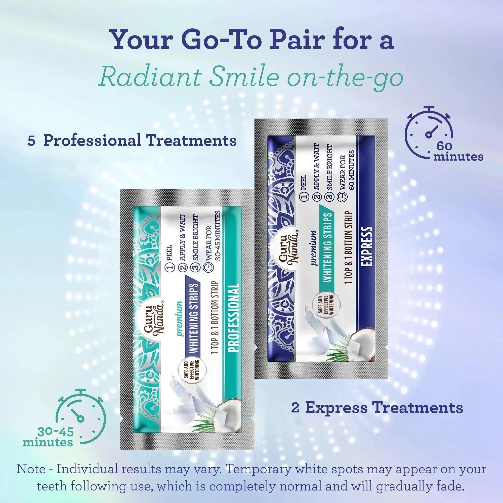GuruNanda bandes-blanchiment-dents: idéal pour voyage et utilisation en déplacement.