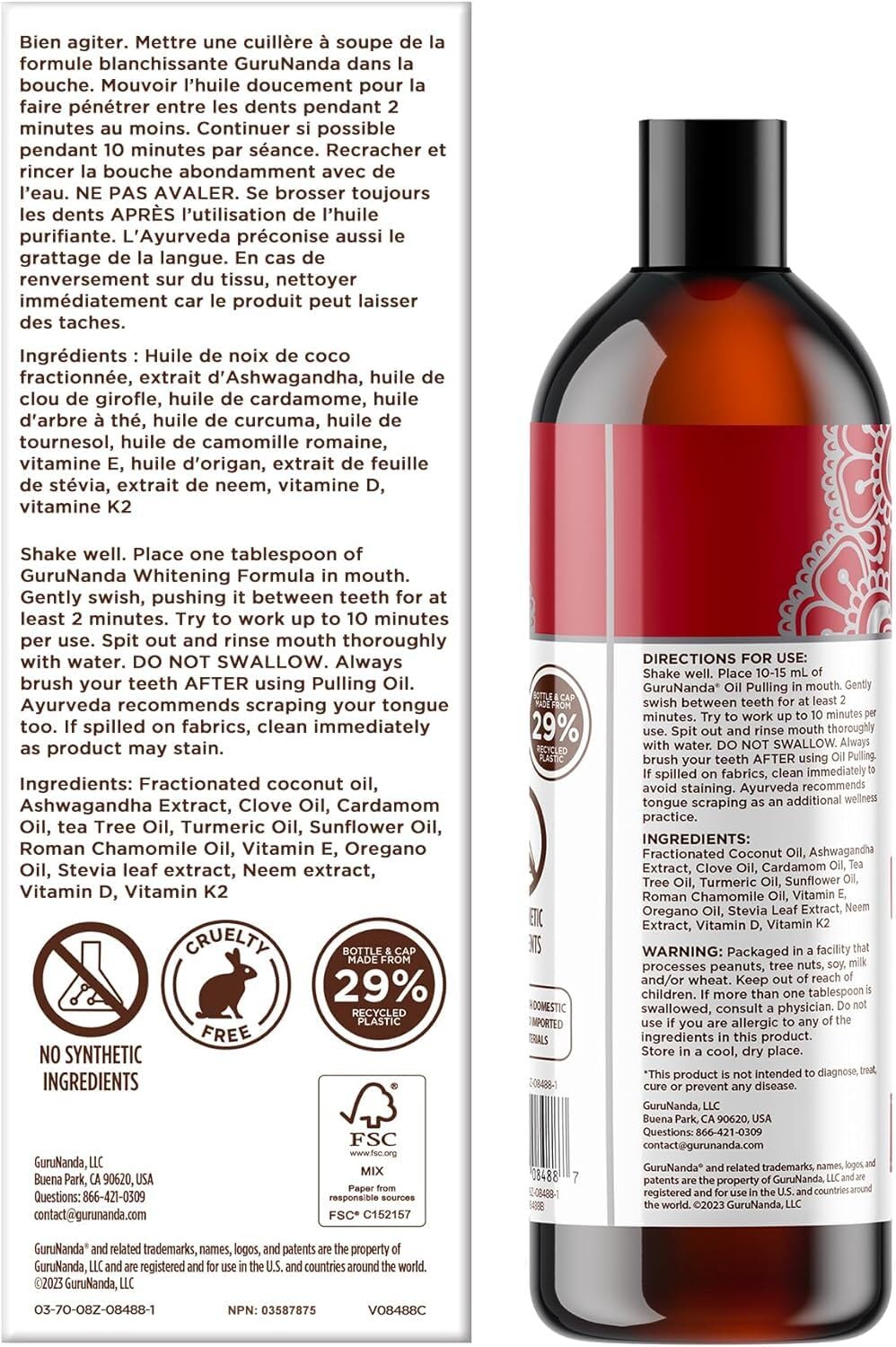 GuruNanda formule pure sans ingrédients synthétiques pour une routine naturelle.