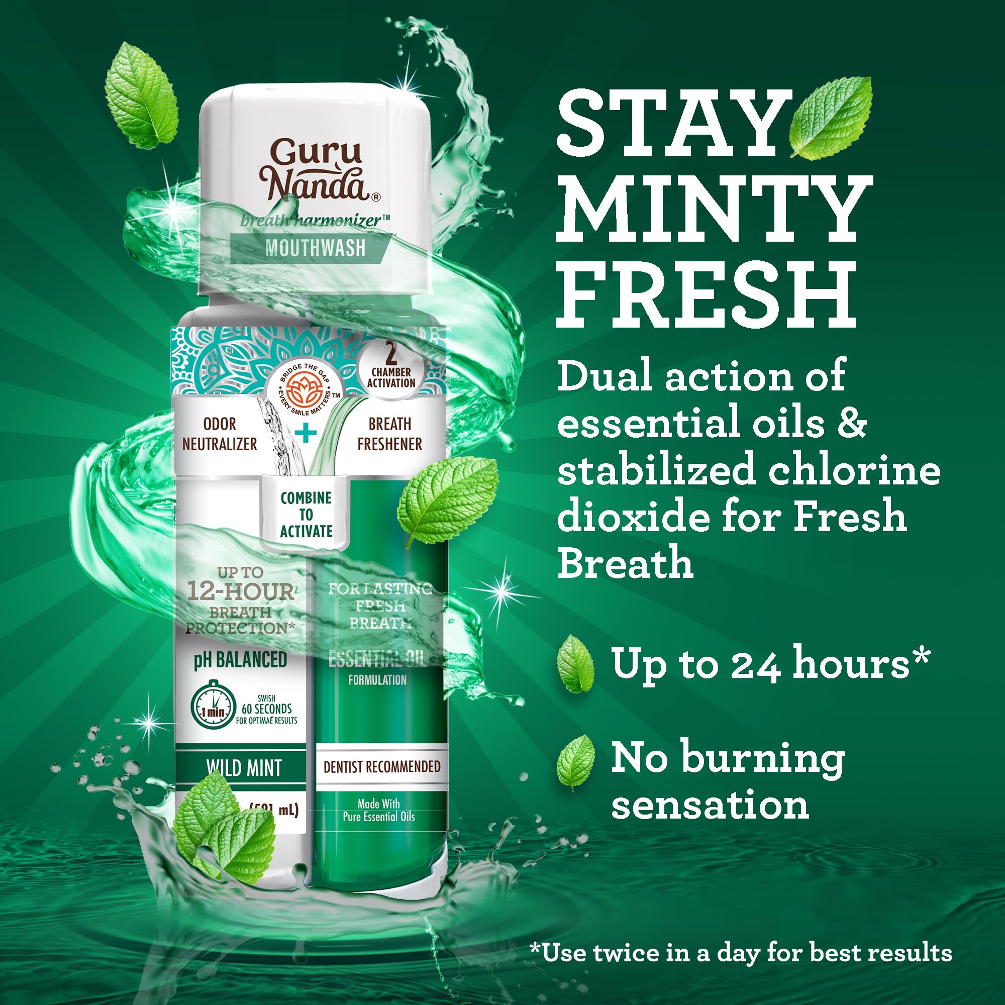 Fraîcheur durable grâce aux huiles essentielles et bicarbonate.