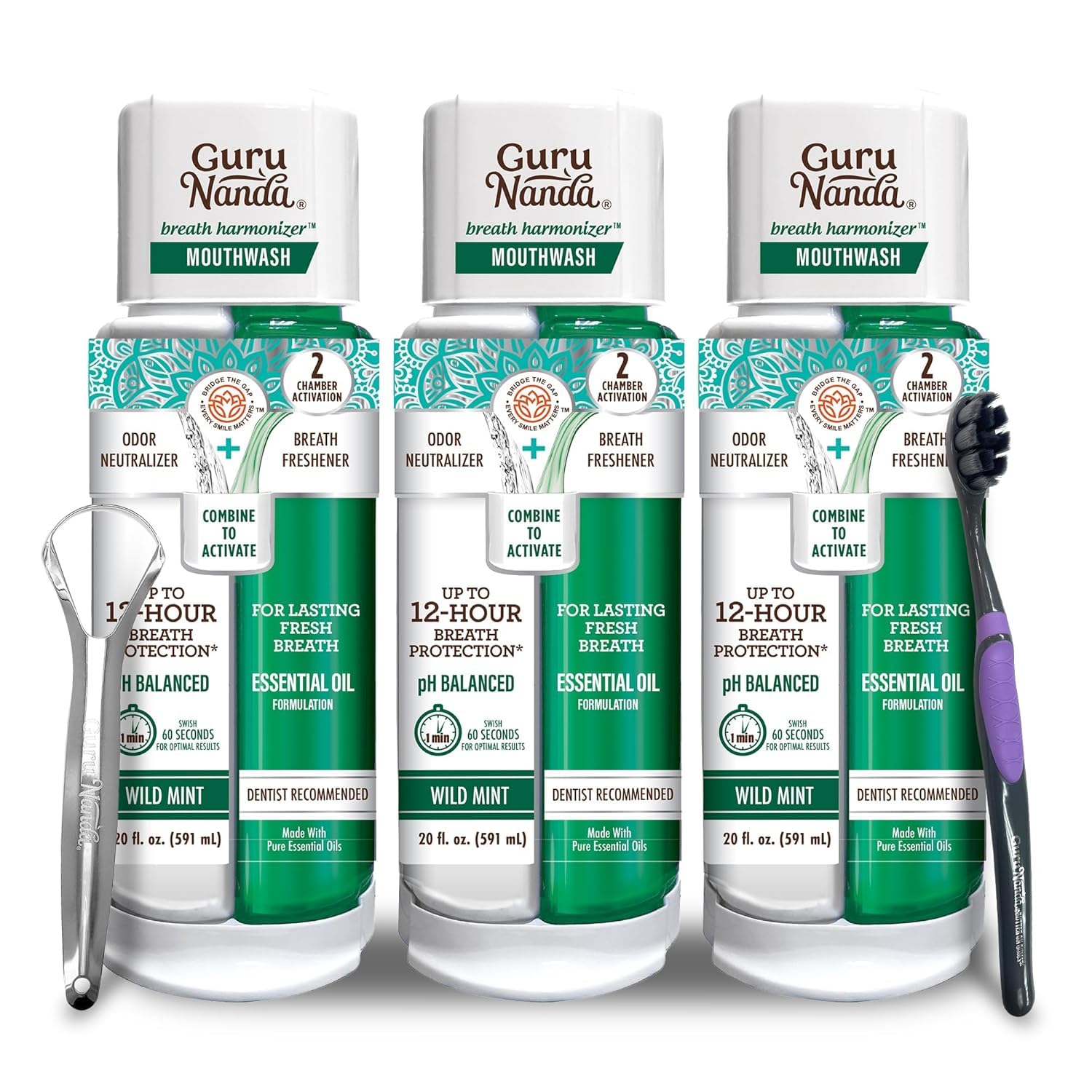 GuruNanda Harmonisuer d'haleine Double Barillet, fraîcheur durable.