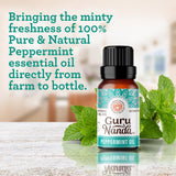 Petite bouteille GuruNanda menthe pure, idéale pour projets DIY et mélanges