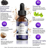 GuruNanda huile de nigelle pipette-doseuse: dosage pratique pour une utilisation quotidienne.