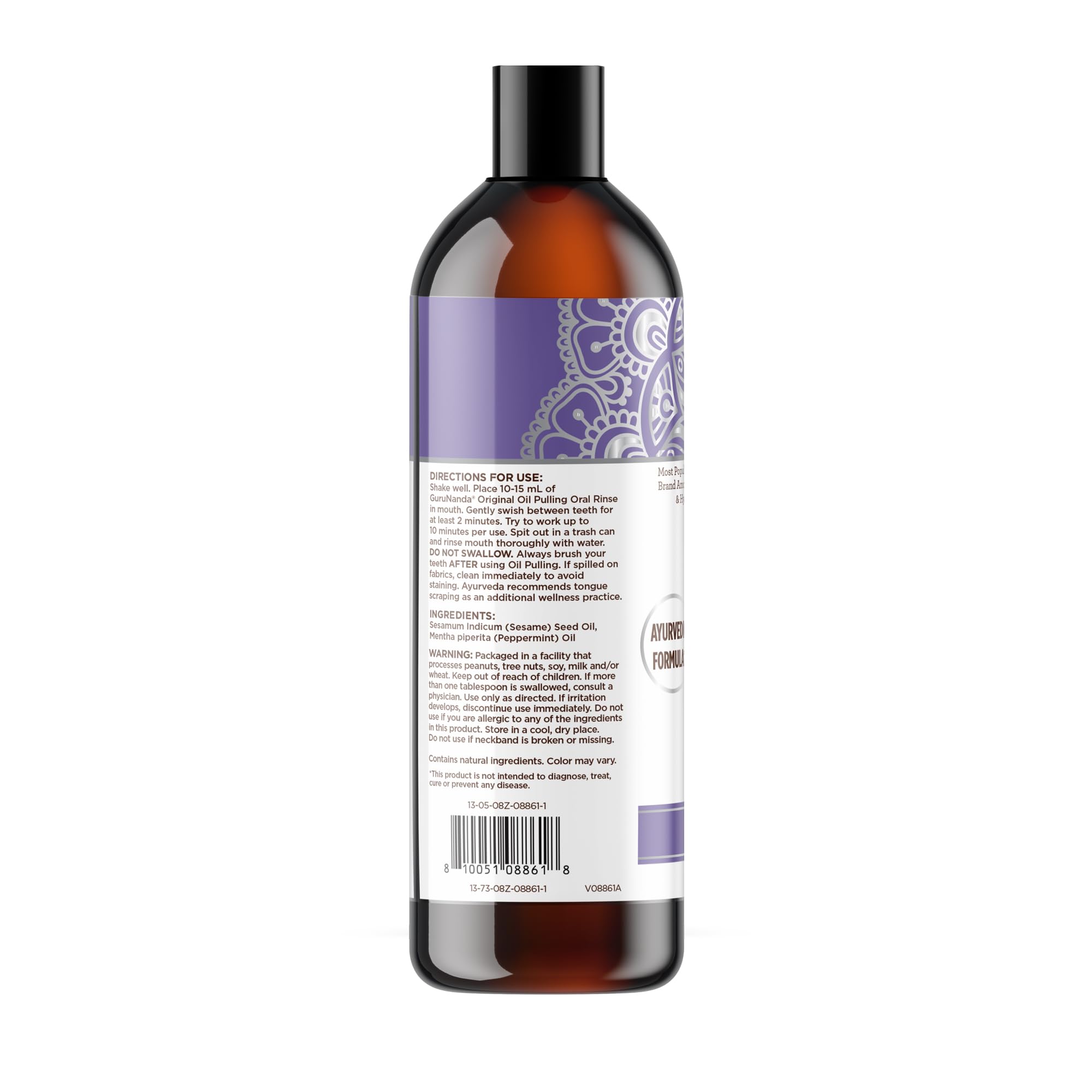 GuruNanda huile pulling sesame menthe – expérience sensorielle agréable pendant le rinçage.