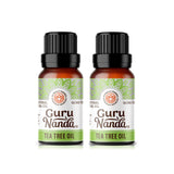GuruNanda Tea Tree huile dans une bouteille ambrée, diffusion facile et parfum frais.