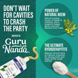 Pâte blanchissante GuruNanda Hydroxyapatite – soin doux pour dents sensibles.