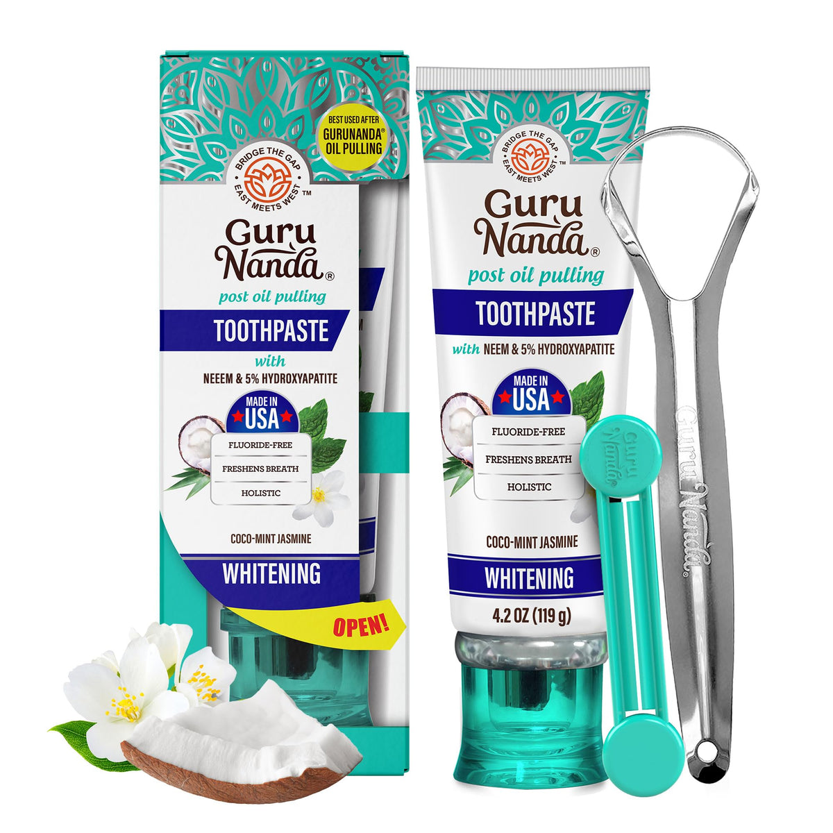 GuruNanda Pâte dentaire Hydroxyapatite – emballage élégant pour votre routine.