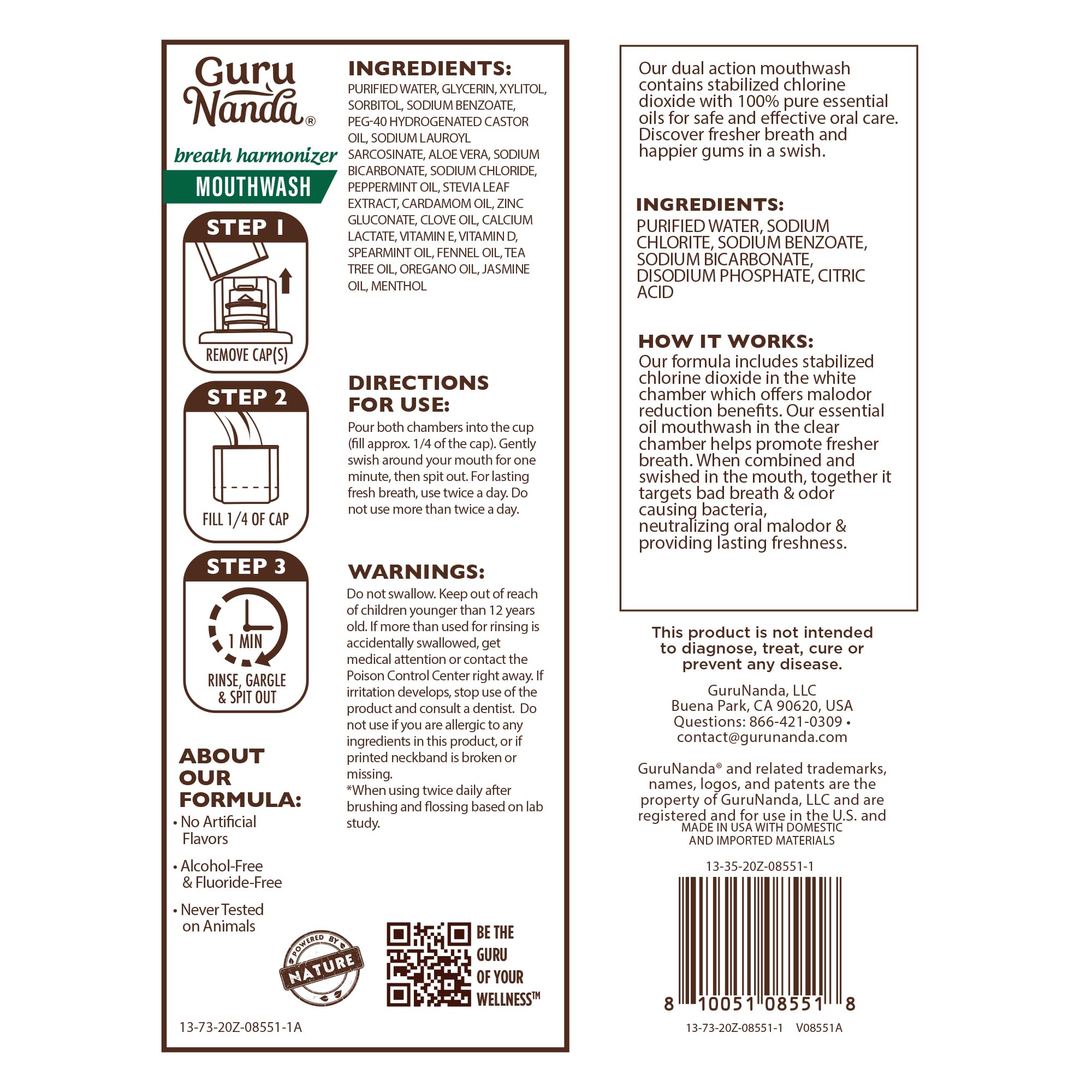 Ingrédients naturels et vitamines pour l'équilibre buccal potentiel.