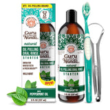 GuruNanda Pulling Oil - bouteille 8 oz pour haleine fraîche et soin buccal