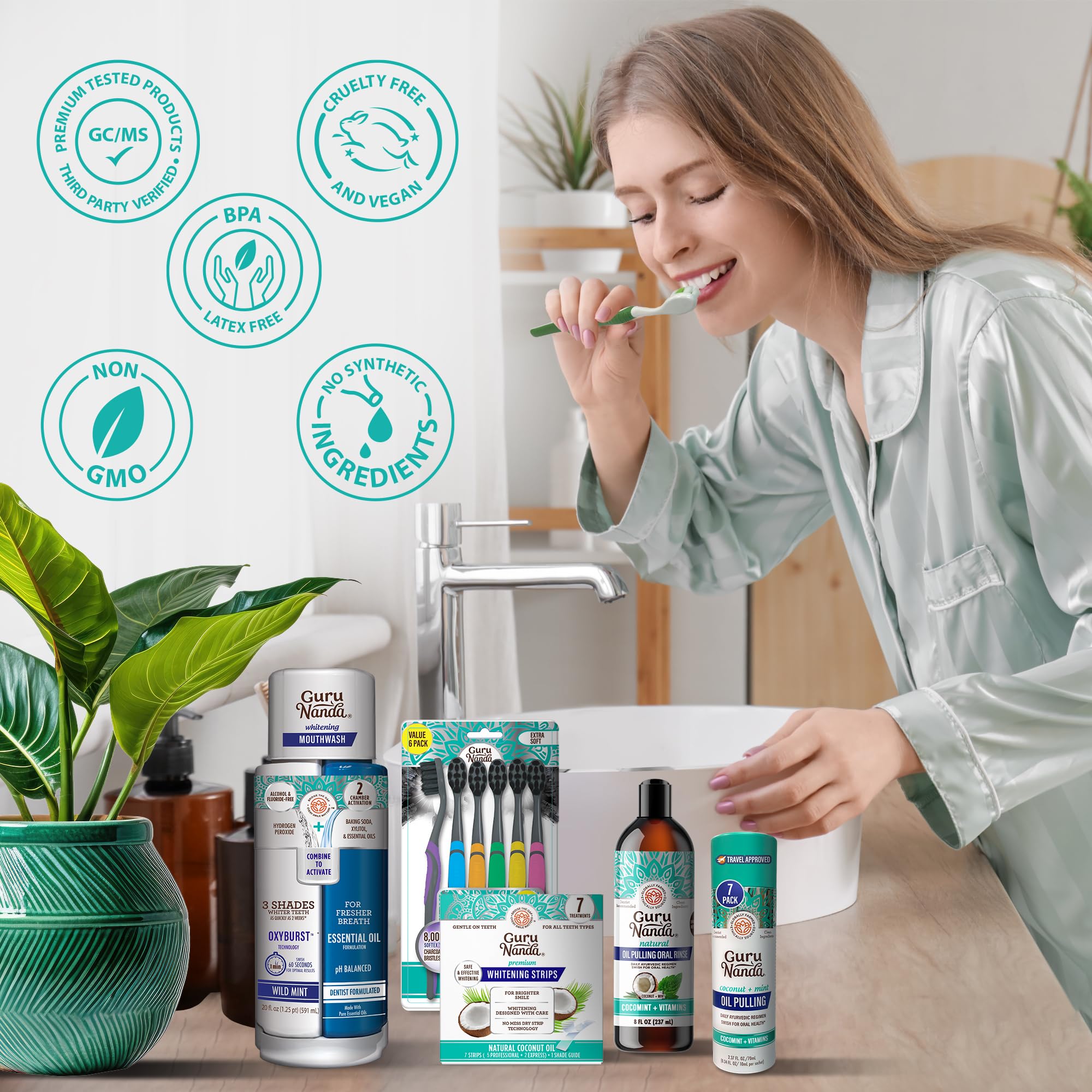 GuruNanda soin gencives et dents pour routine complète à domicile.