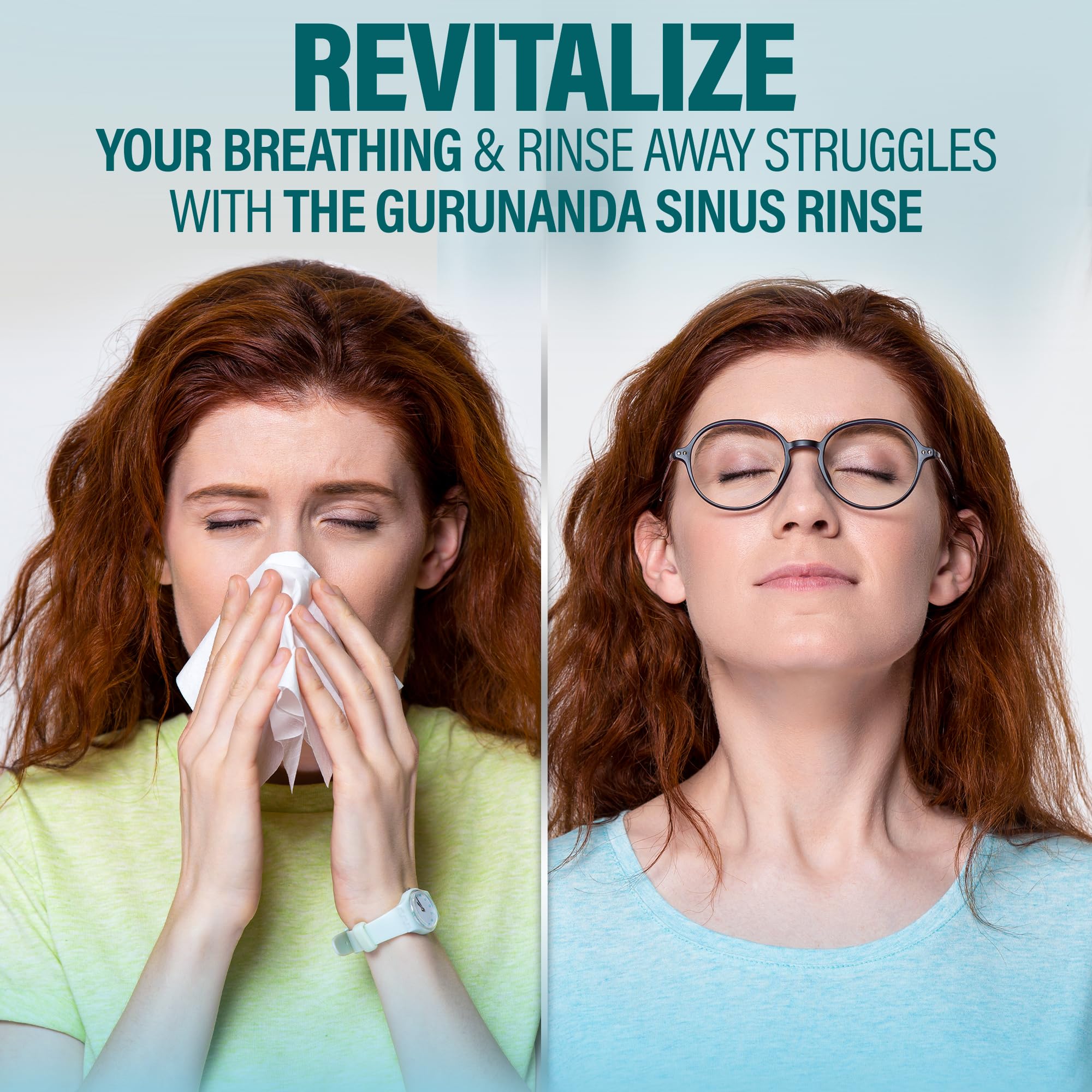 GuruNanda Voyage compact rinage nasal, pratique en déplacement.