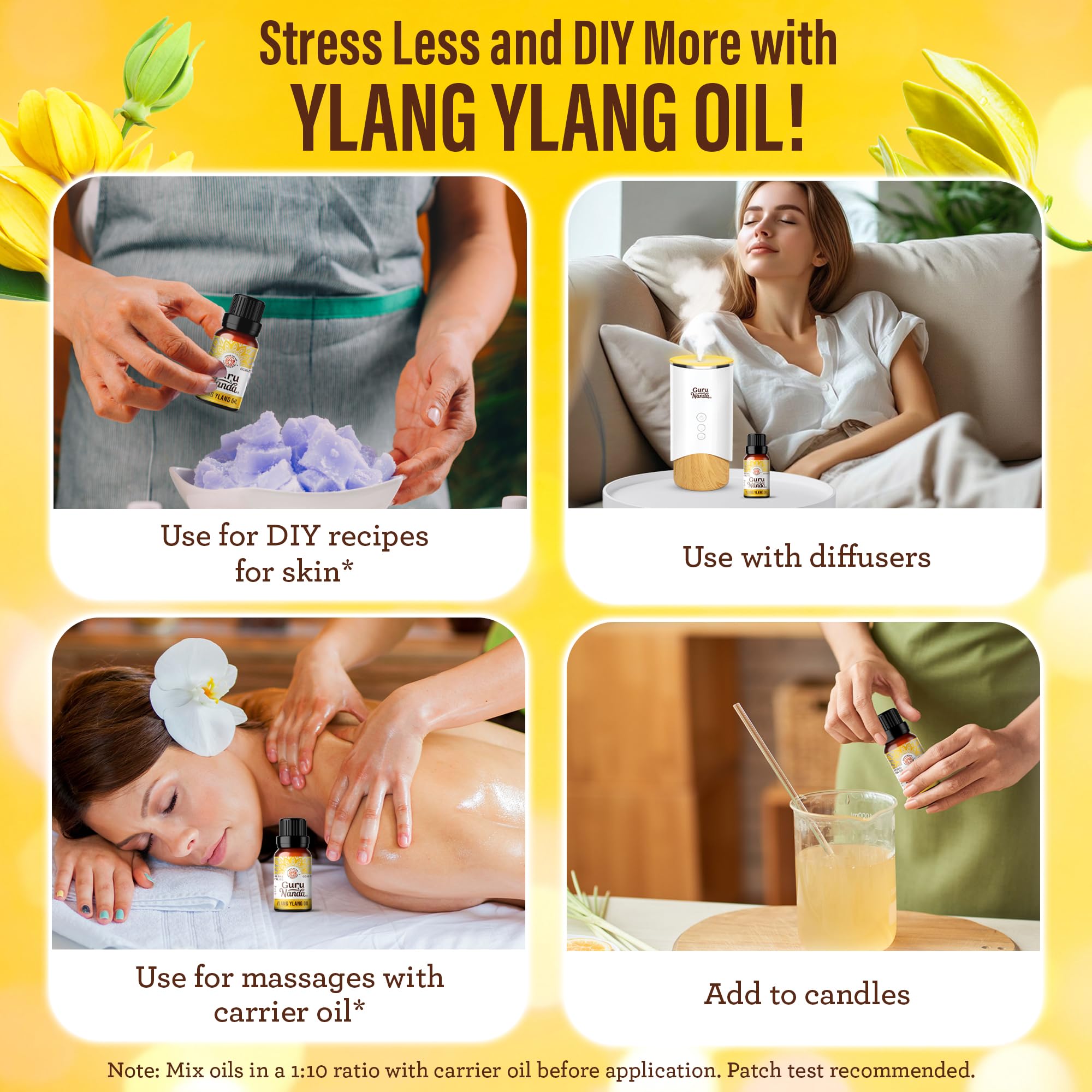 GuruNanda Ylang Ylang diffuseur usage, création d'une ambiance relaxante