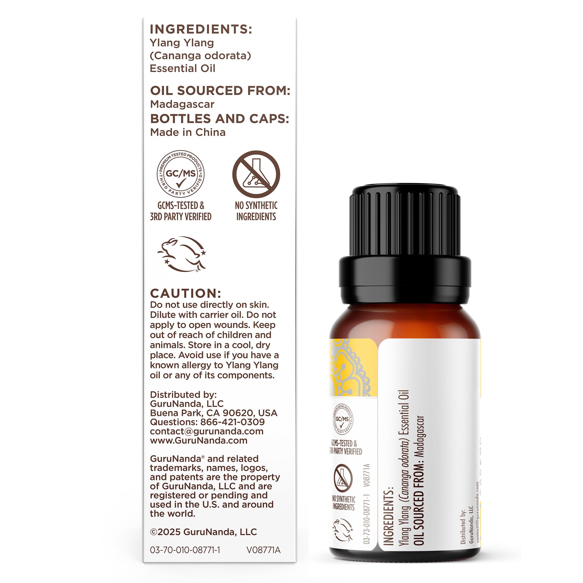GuruNanda Ylang Ylang emballage écoresponsable, flacon recyclable
