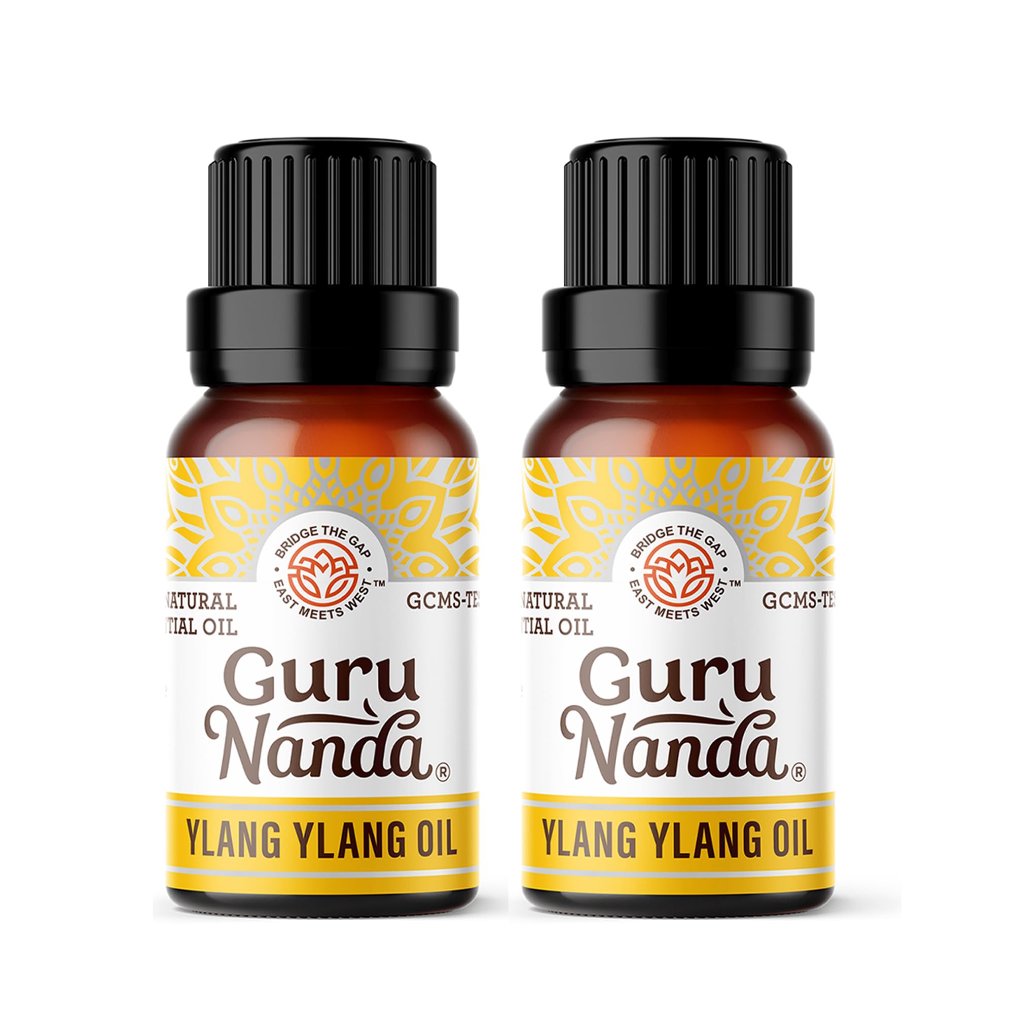 GuruNanda Ylang Ylang huile en bouteille ambrée, diffusez un parfum floral apaisant