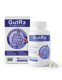 GutRx Complete Probiotic – bouteille et gélules pour l'équilibre intestinal.