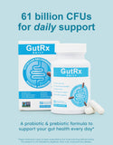 Capsules entériques GutRx Daily Probiotics protégeant les probiotiques jusqu'à l'intestin.