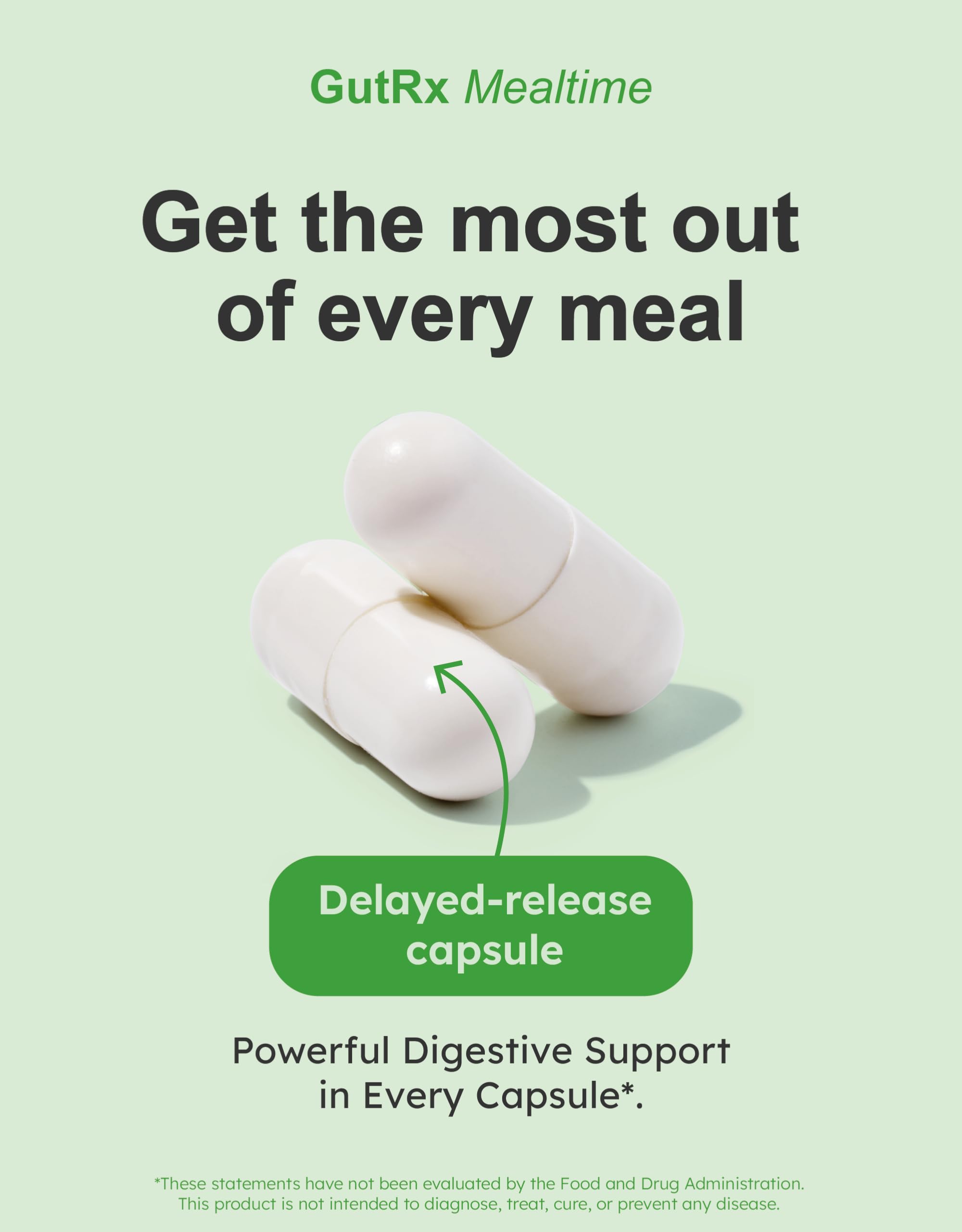 GutRx Mealtime : instructions avant repas visibles sur l’emballage.