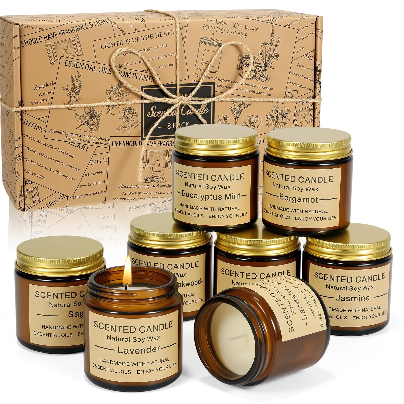Bougie GUYHNE lavande - ambiance apaisante idéale pour la chambre.