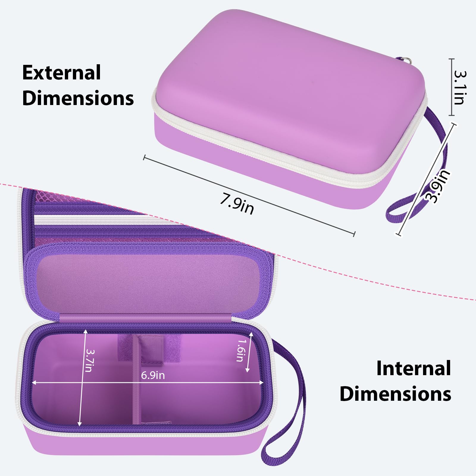 GWCASE fermeture double zips : accès rapide à vos lentilles