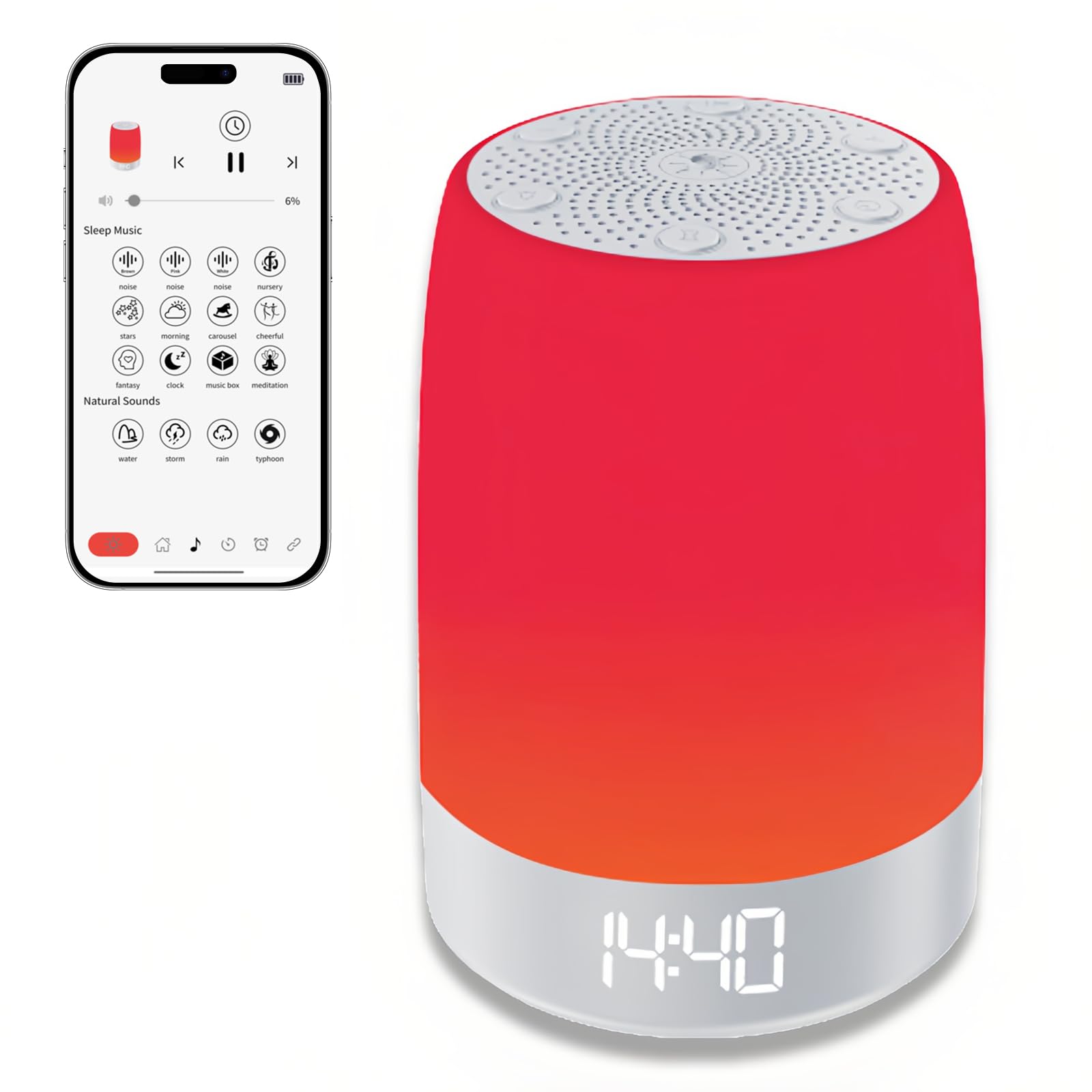 GWODE Machine sommeil lumière rouge, 5 niveaux, pour un environnement nocturne sans lumière bleue.