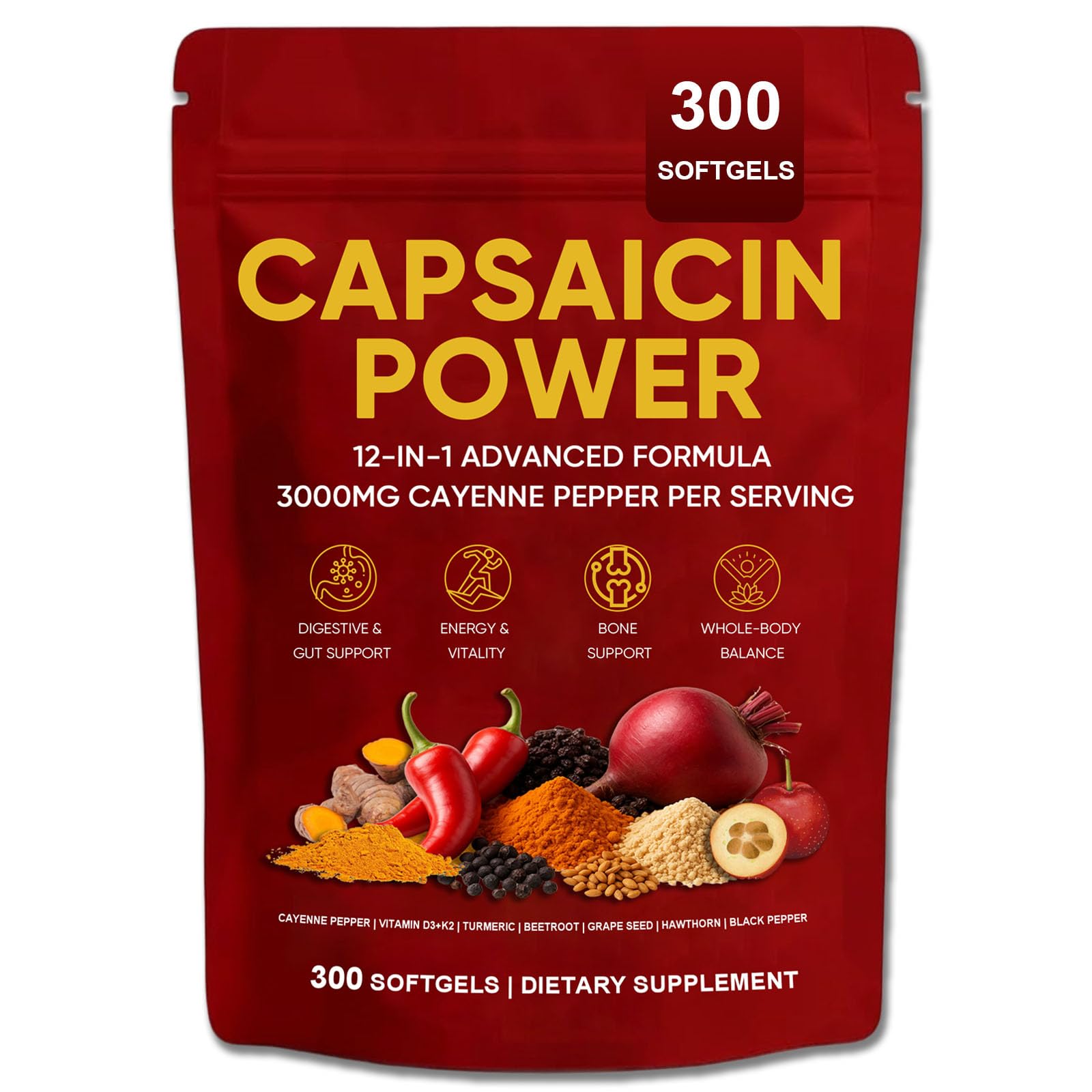 GXSAE Capsaicin Power – bouteille de gélules pratique pour la routine quotidienne