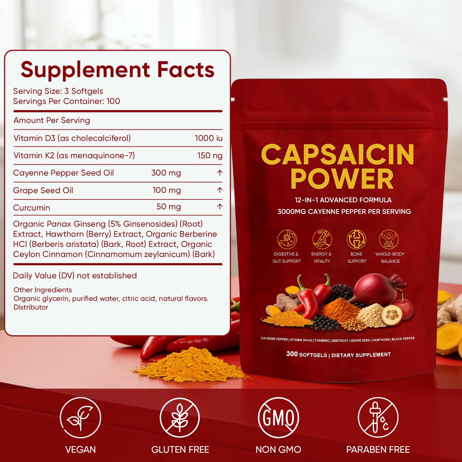 GXSAE Capsaïcine Power – touche naturelle pour soutenir votre énergie quotidienne