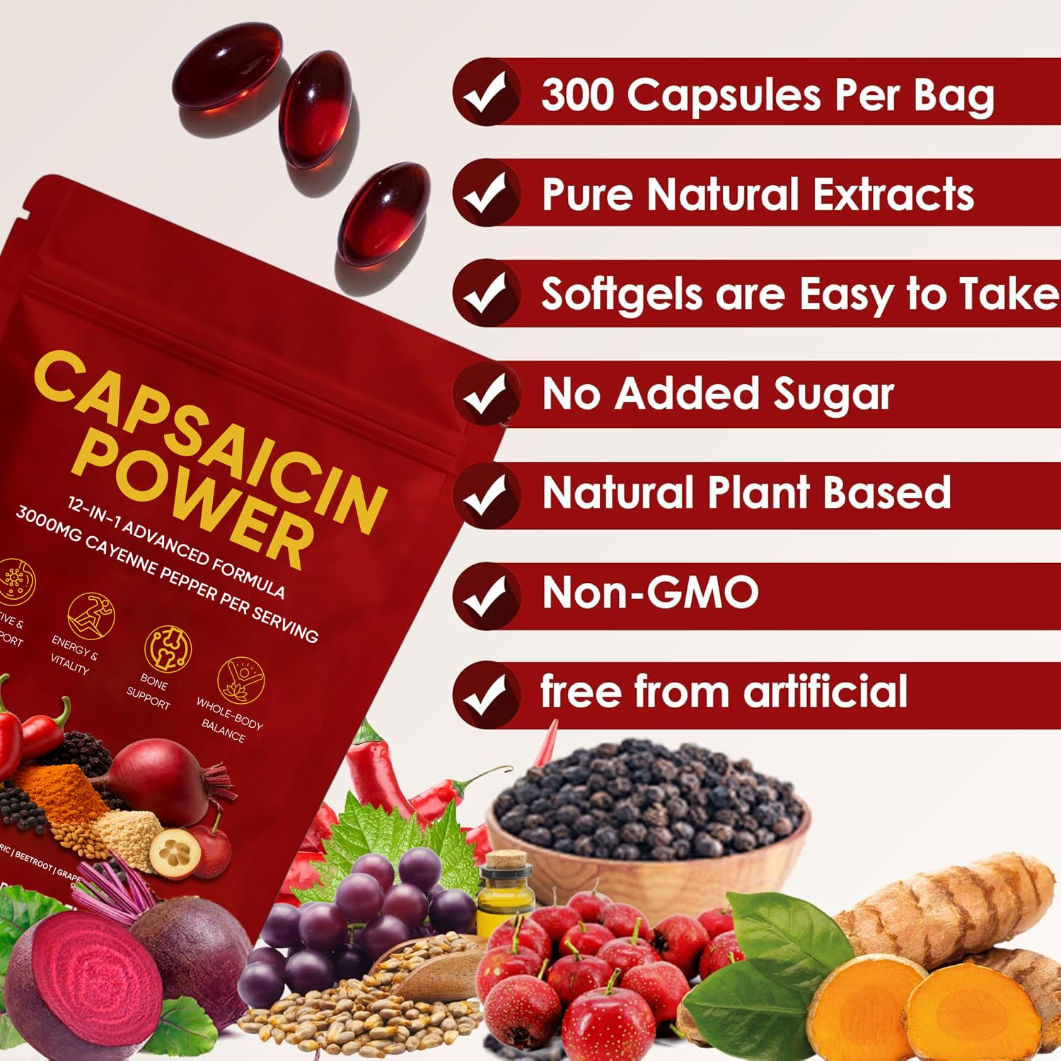 GXSAE Capsaicin Power – betterave et extraits favorisent la digestion équilibrée