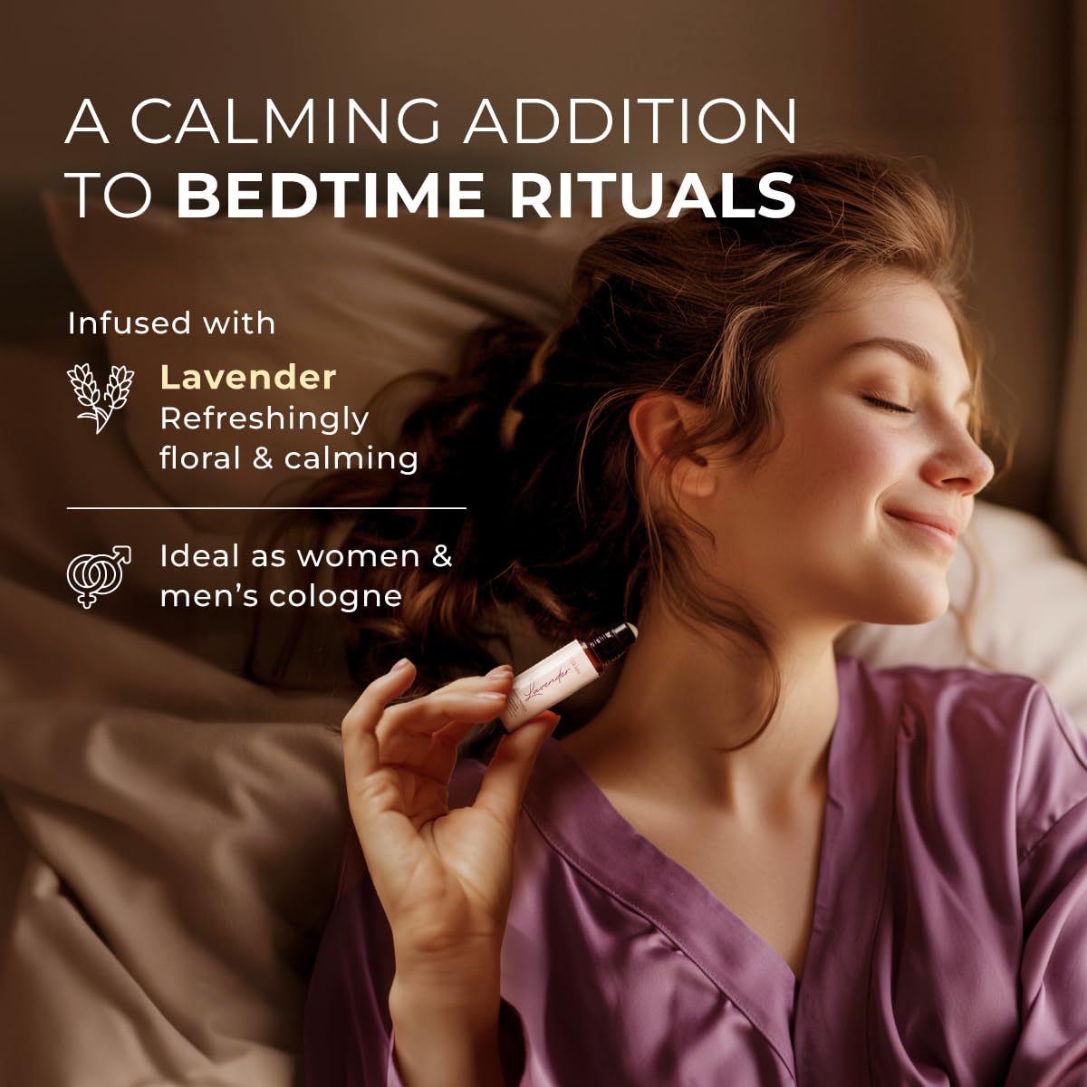 Gya Labs huile lavande, application sur poignets et tempes, facilite la détente avant le sommeil.