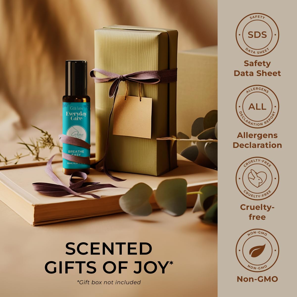 Gya Labs Breathe Roll-On, aromathérapie au quotidien pour un rituel bien-être discret.