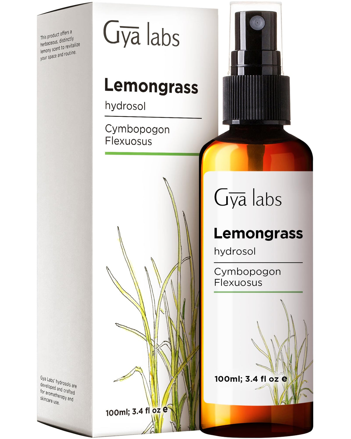 Gya Labs Hydrosol citronnelle – brume visage et corps pour hydratation légère et fraîche.