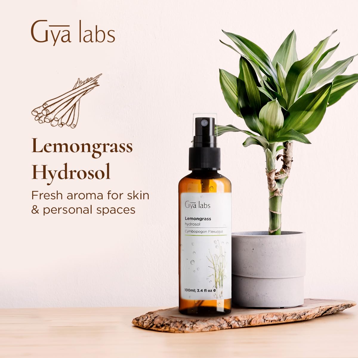 Gya Labs citronnelle hydrosol – rafraîchisseur cheveux doux et non agressif.