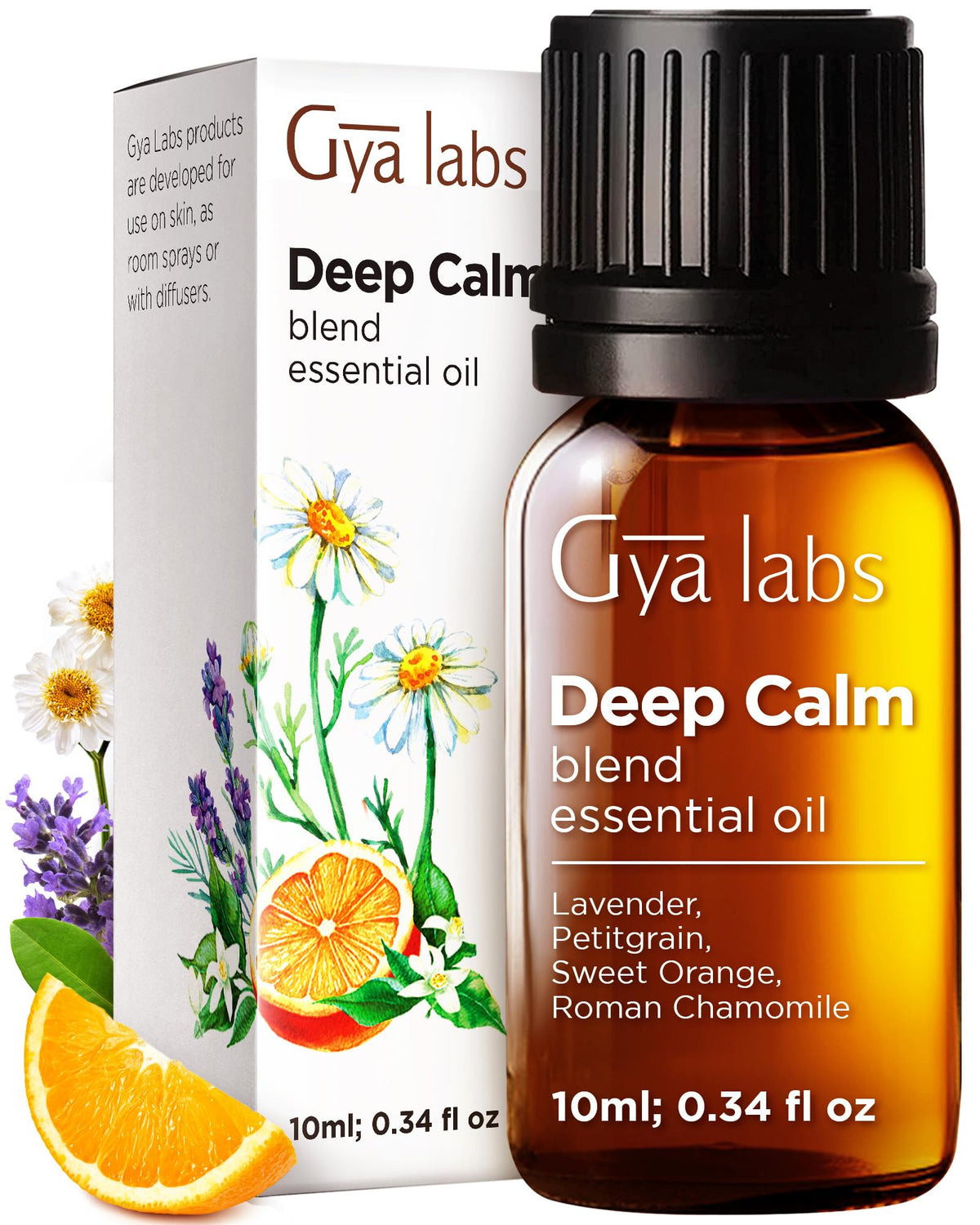 Bouteille Gya Labs Deep Calm, huile essentielle favorisant relaxation et équilibre émotionnel.